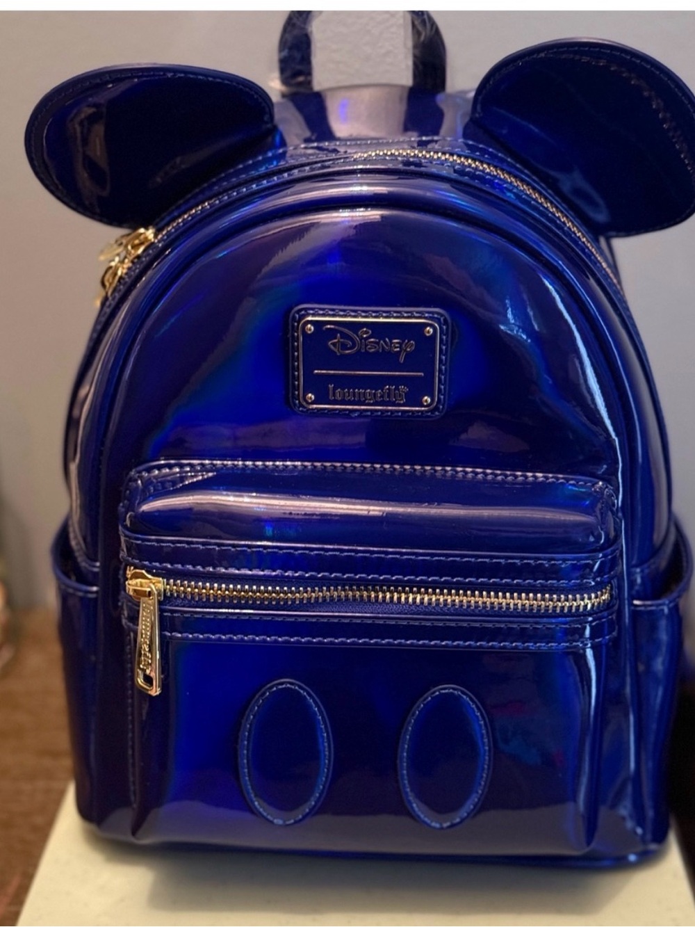 Loungefly Blue Oil Slicked Mickey Ear Mini Backpack